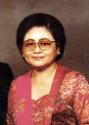 Former Indonesia First Lady Siti Hartinah in an official portrait during the 1990s. (detail). P…