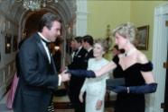 C31879-14, Princess Diana of the United Kingdom greeting actor Tom Selleck as Nancy Reagan look…