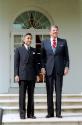 C42881-7, President Reagan posing with Crown Prince Akihito of Japan during his working visit i…