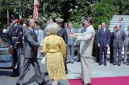 C2300-5, President Reagan greets President Jose Lopez Portillo of Mexico at the Diplomatic Entr…