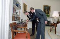 C4467-6, President Reagan and King Juan Carlos I of Spain Meeting in the oval office and lookin…