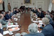 C20674-21, President Reagan in a meeting during a State Visit of Francois Mitterrand President …