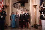 C21036-5, President Reagan, Nancy Reagan with President Jorge Blanco and Mrs. Blanco of the Dom…