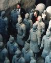 C24197-34 The Reagans standing with the Terra Cotta figures in Xi’an, China. 4/29/84. Reagan Wh…