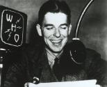 Ronald Reagan as a WHO Radio Announcer in Des Moines, Iowa. 1934-37. Historical Photograph Coll…