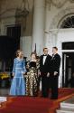 C4500-5A President Reagan and Nancy Reagan greet King Juan Carlos I and Queen Sophia of Spain f…