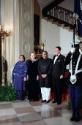 C11764-13  President Reagan, Mohammad Zia Ul Haq, Nancy Reagan, and Mrs. Zia in Cross Hall posi…