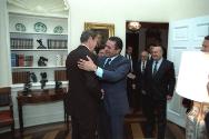C17419-9, President Reagan meeting with President Hosni Mubarak of Egypt in the oval office. 9/…