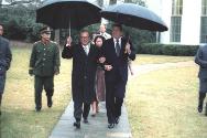 C19390-17  President Reagan walking with Premier Zhao Ziyang of the Peoples Republic of China d…