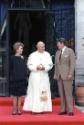 C42401-22  President Reagan and Nancy Reagan talking to Pope John Paul II at the Vizcaya museum…