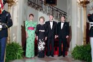 C46677-7  President Reagan and Nancy Reagan with Prime Minister Brian Mulroney of Canada and Mi…