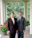 C3033-2 Official portrait of President Reagan and Vice President Bush. 7/16/81. Reagan White Ho…