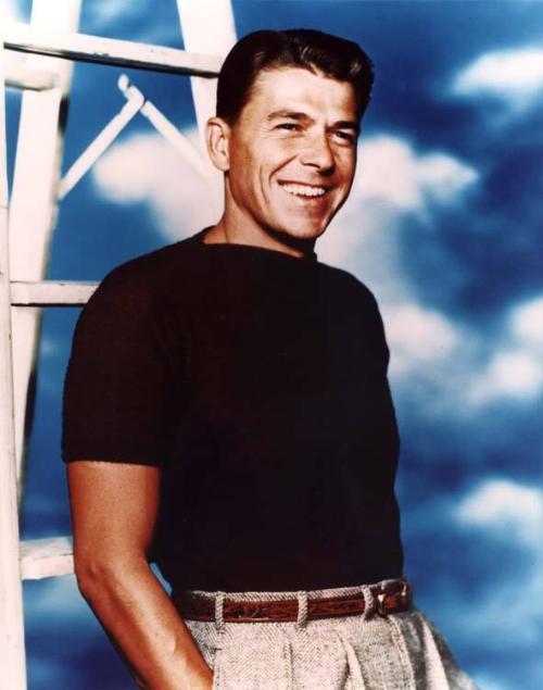 Photograph no. H107; "Publicity photograph of Ronald Reagan. 1940s." Reagan White House Photogr…