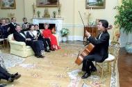 C42900-13  Cellist Yo-Yo Ma performing at a private dinner for Crown Prince Akihito and Crown P…