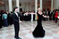 C31893-10, Princess Diana dancing with John Travolta in the entrance hall at the White House. 1…