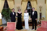 C31901-3, President and Nancy Reagan with Prince Charles and Princess Diana in the Yellow Oval …